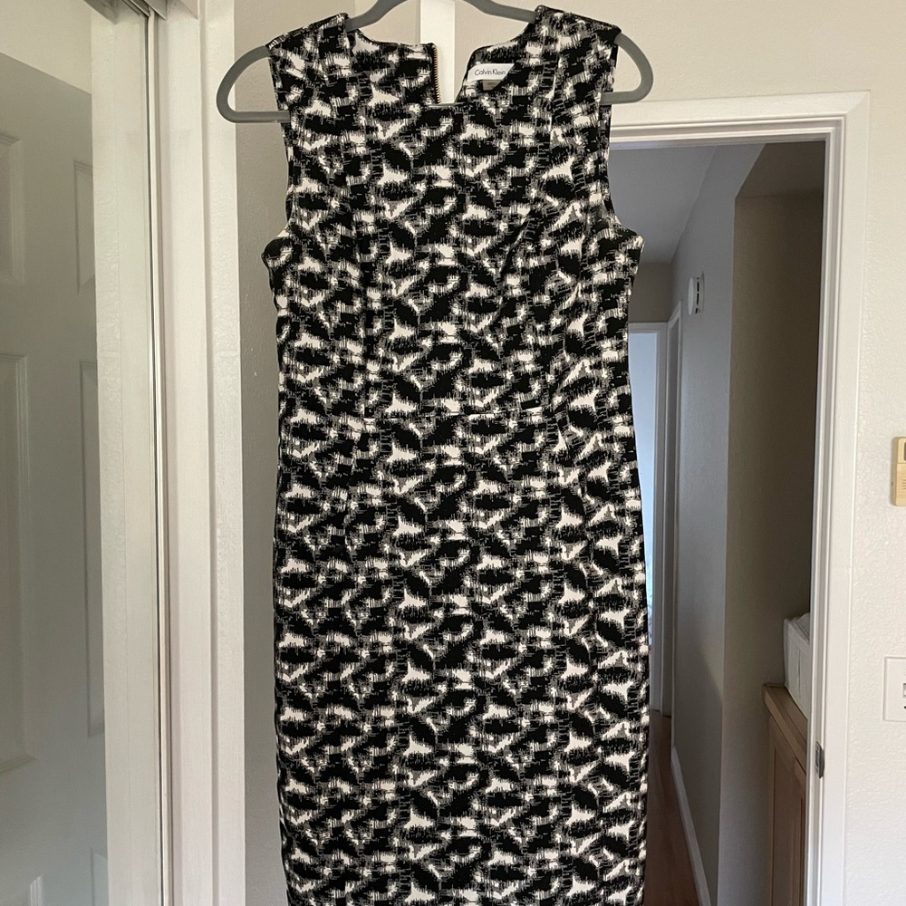 Calvin Klein Black and White patterned dress